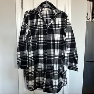 NWOT Black & White Flannel Shacket